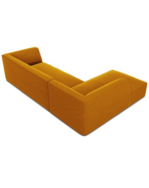 Canapé d'angle gauche Velours Sao 4 Places jaune - 273x180x69 cm