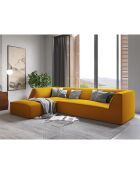 Canapé d'angle gauche Velours Sao 4 Places jaune - 273x180x69 cm