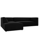 Canapé d'angle gauche Velours Sao 4 Places noir - 273x180x69 cm