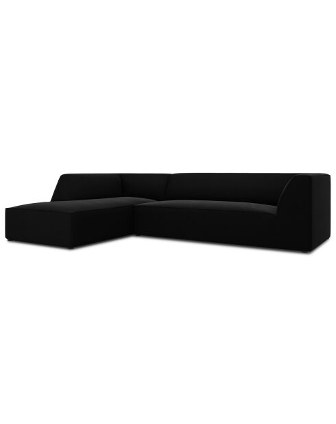 Canapé d'angle gauche Velours Sao 4 Places noir - 273x180x69 cm