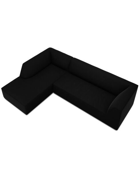 Canapé d'angle gauche Velours Sao 4 Places noir - 273x180x69 cm