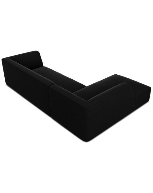 Canapé d'angle gauche Velours Sao 4 Places noir - 273x180x69 cm