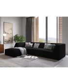 Canapé d'angle gauche Velours Sao 4 Places noir - 273x180x69 cm