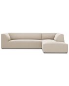 Canapé d'angle droit Velours Sao 4 Places beige - 273x180x69 cm