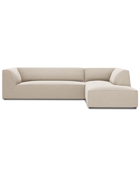 Canapé d'angle droit Velours Sao 4 Places beige - 273x180x69 cm