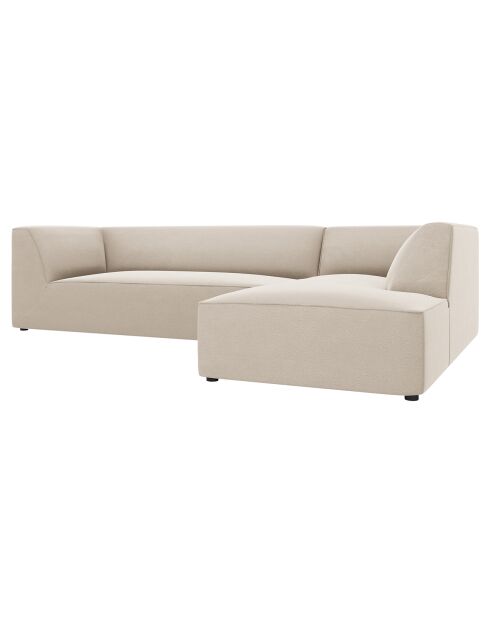 Canapé d'angle droit Velours Sao 4 Places beige - 273x180x69 cm