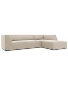 Canapé d'angle droit Velours Sao 4 Places beige - 273x180x69 cm