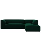 Canapé d'angle droit Velours Sao 4 Places vert bouteille - 273x180x69 cm