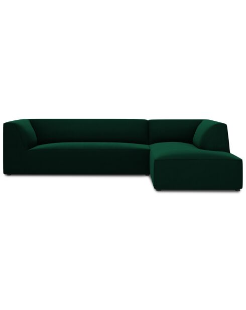 Canapé d'angle droit Velours Sao 4 Places vert bouteille - 273x180x69 cm