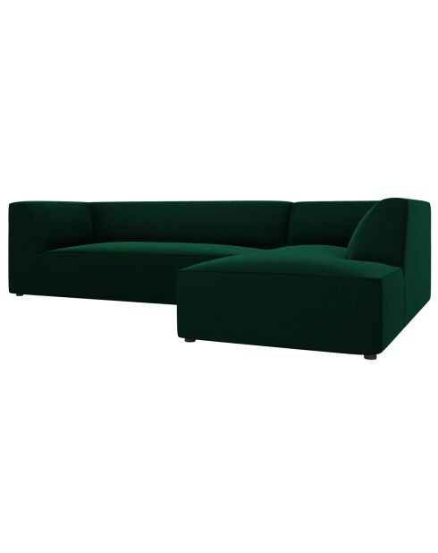 Canapé d'angle droit Velours Sao 4 Places vert bouteille - 273x180x69 cm