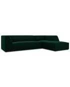 Canapé d'angle droit Velours Sao 4 Places vert bouteille - 273x180x69 cm