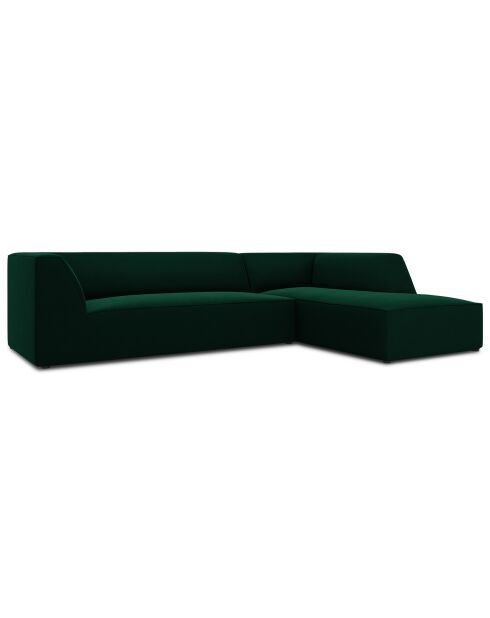 Canapé d'angle droit Velours Sao 4 Places vert bouteille - 273x180x69 cm