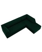 Canapé d'angle droit Velours Sao 4 Places vert bouteille - 273x180x69 cm