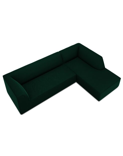 Canapé d'angle droit Velours Sao 4 Places vert bouteille - 273x180x69 cm