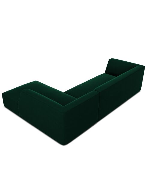 Canapé d'angle droit Velours Sao 4 Places vert bouteille - 273x180x69 cm