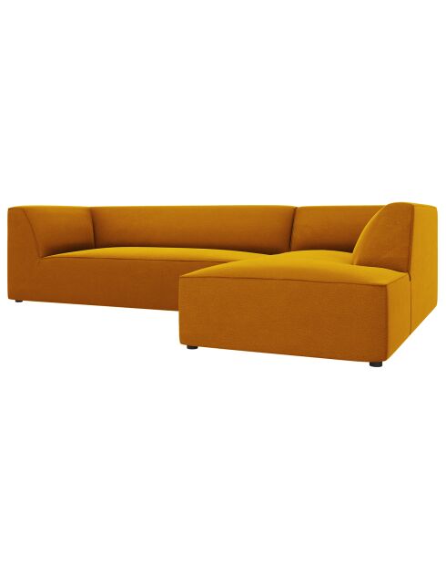 Canapé d'angle droit Velours Sao 4 Places jaune - 273x180x69 cm