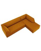 Canapé d'angle droit Velours Sao 4 Places jaune - 273x180x69 cm