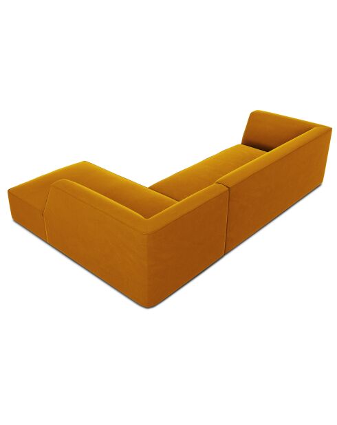 Canapé d'angle droit Velours Sao 4 Places jaune - 273x180x69 cm