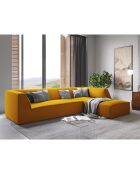 Canapé d'angle droit Velours Sao 4 Places jaune - 273x180x69 cm