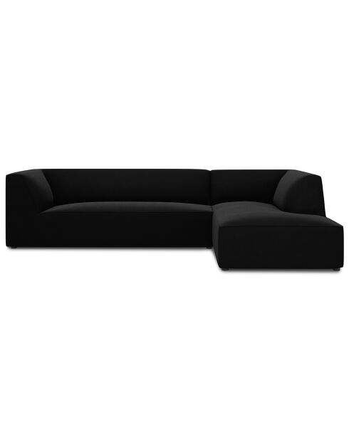 Canapé d'angle droit Velours Sao 4 Places noir - 273x180x69 cm