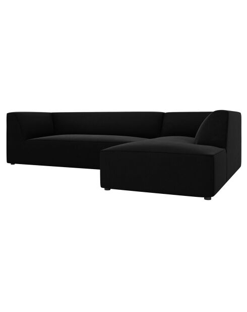 Canapé d'angle droit Velours Sao 4 Places noir - 273x180x69 cm
