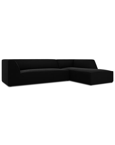 Canapé d'angle droit Velours Sao 4 Places noir - 273x180x69 cm