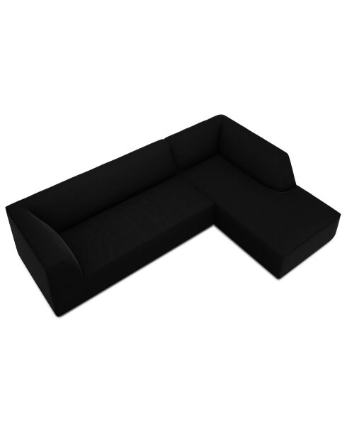 Canapé d'angle droit Velours Sao 4 Places noir - 273x180x69 cm