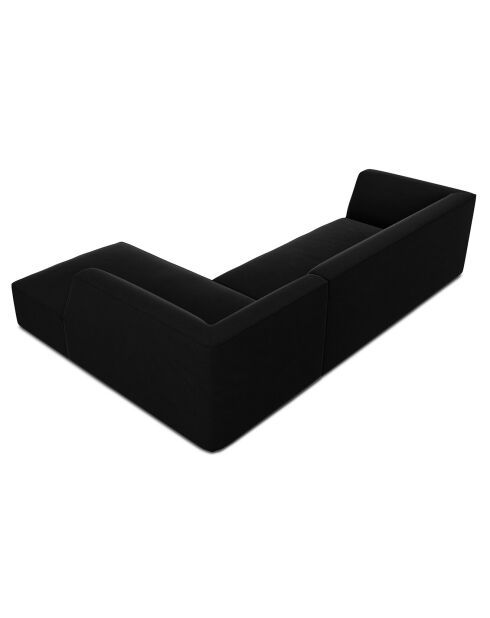 Canapé d'angle droit Velours Sao 4 Places noir - 273x180x69 cm