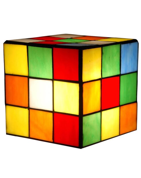 Lampe de chevet cube rubik multicolore 15x15x15 cm