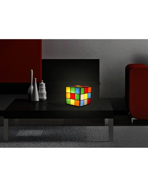 Lampe de chevet cube rubik multicolore 15x15x15 cm