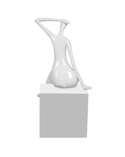 Sculpture Petite Attente blanche - 38x21x17 cm