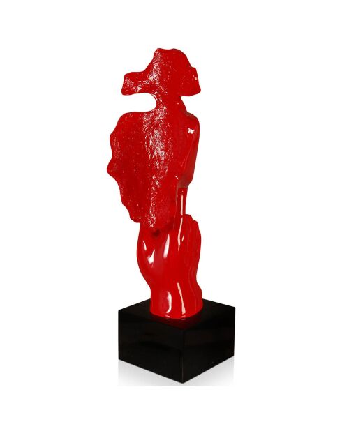 Sculpture Visage & Main rouge - 48x16x14 cm