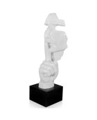 Sculpture Visage & Main blanche - 48x16x14 cm