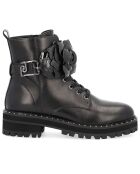 Boots en Cuir Pink noires