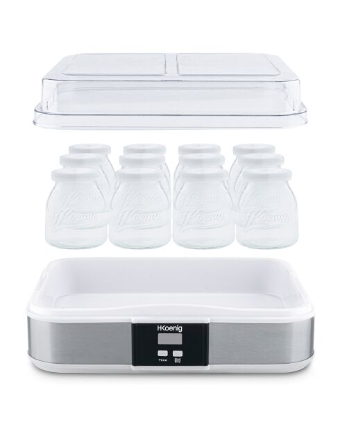 LCD-Joghurtbereiter mit 12 Gläsern - 12x160 ml