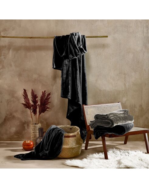 Plaid Cosy noir - 150x200 cm