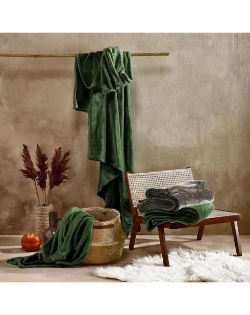 Plaid Cosy kaki - 150x200 cm