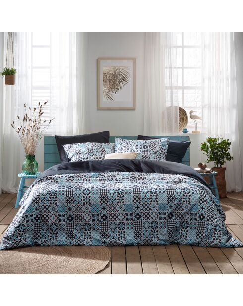 Dekbedovertrekset in perkal van azula-oxide katoen