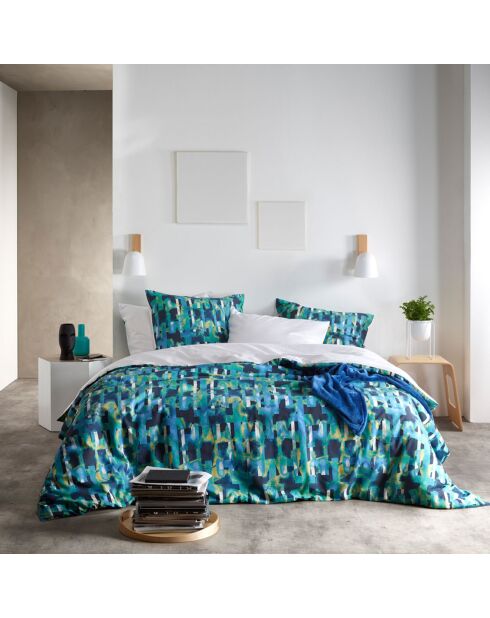 Parure housse de couette Checkered verte