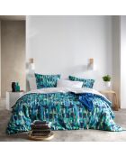 Parure housse de couette Checkered verte