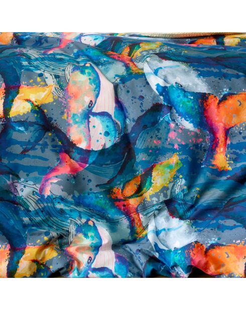 Dunkelblaues Bettwäsche-Set aus Baumwollperkal