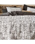 Parure housse de couette percale de coton Cuzco gris stone