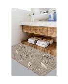 Tapis vinyle Oiseaux façon jute  multicolore - 50x100 cm