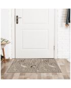 Tapis vinyle Oiseaux façon jute  multicolore - 50x100 cm