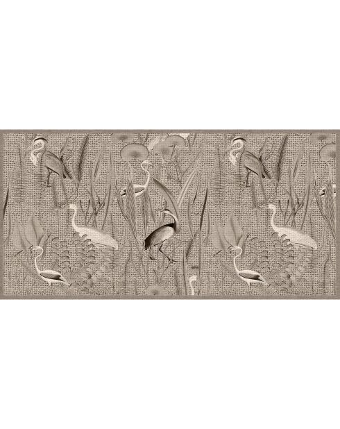 Tapis vinyle Oiseaux façon jute  multicolore - 50x100 cm
