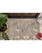 Tapis vinyle Oiseaux façon jute  multicolore - 50x100 cm