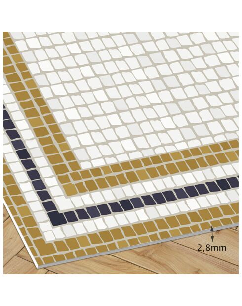 Tappeto vinilico a mosaico Wellcome Roman multicolore - 50x100 cm