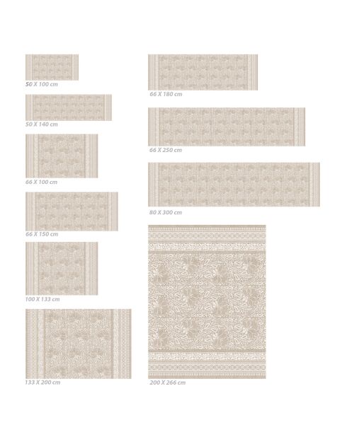 Tapis vinyle Chandra beige - 50x100 cm