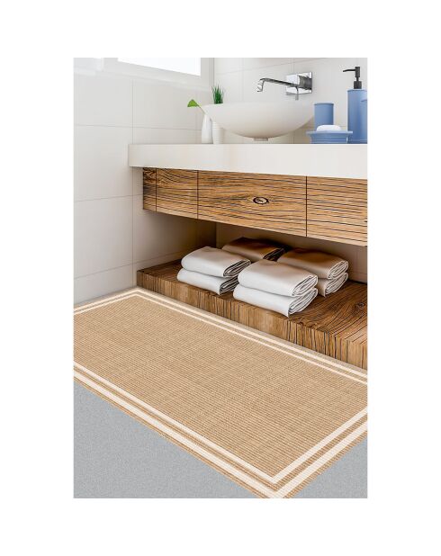 Tapis vinyle Agnan beige - 50x140 cm