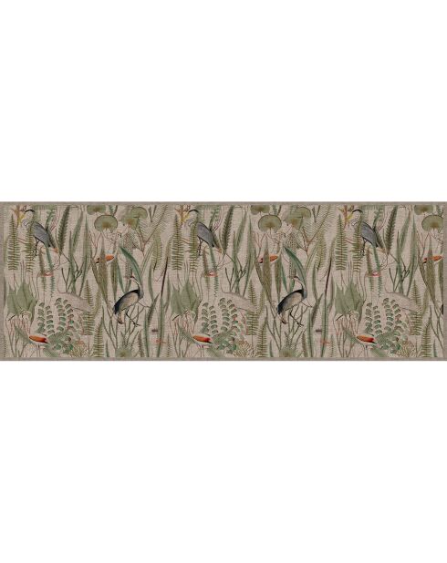Tapis vinyle Oiseaux colorés façon jute  multicolore - 50x140 cm